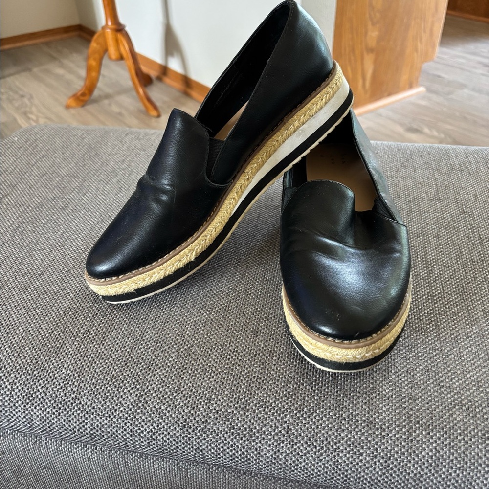 Tahari Black Platform Loafers